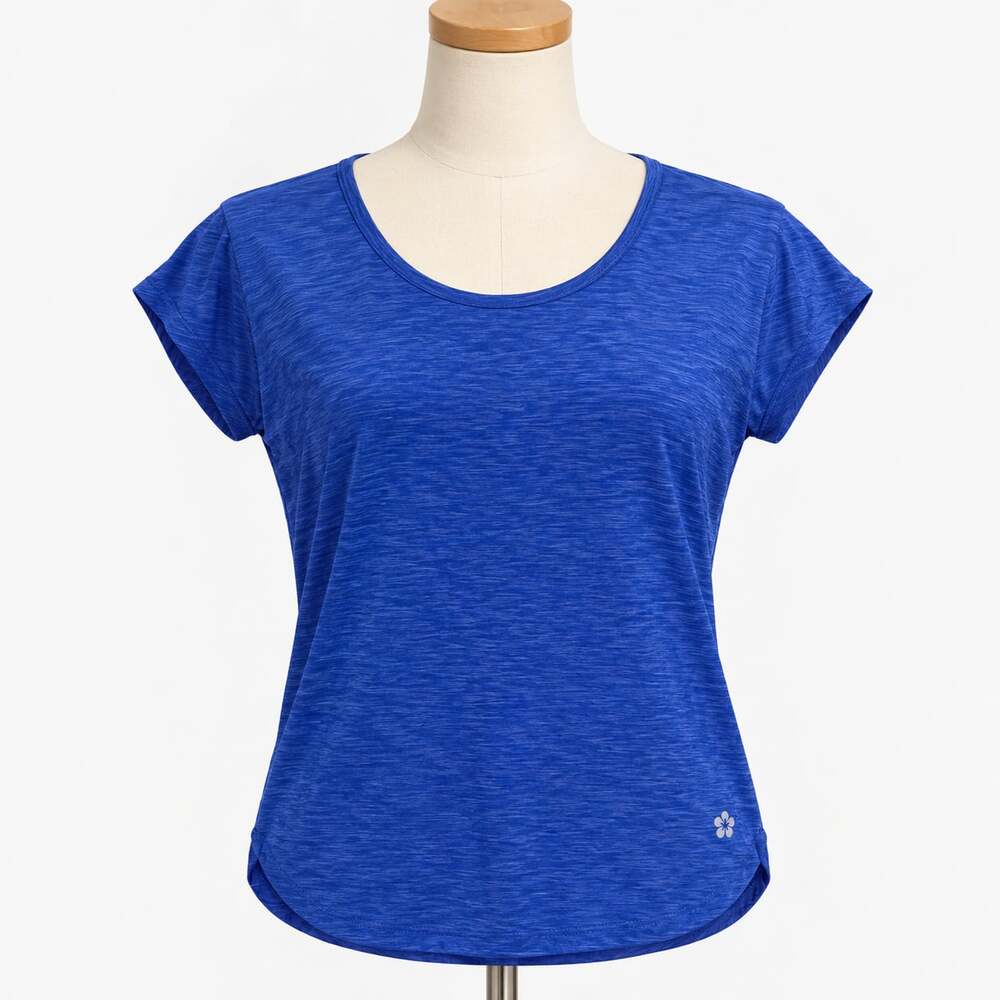 Tuff Athletics Women’s XS Blue Short Sleeve Athletic Top Scoop Neck Stretch